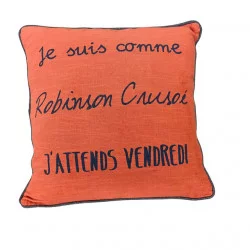 COUSSIN 45X45 VACANCES ORANGE RUST