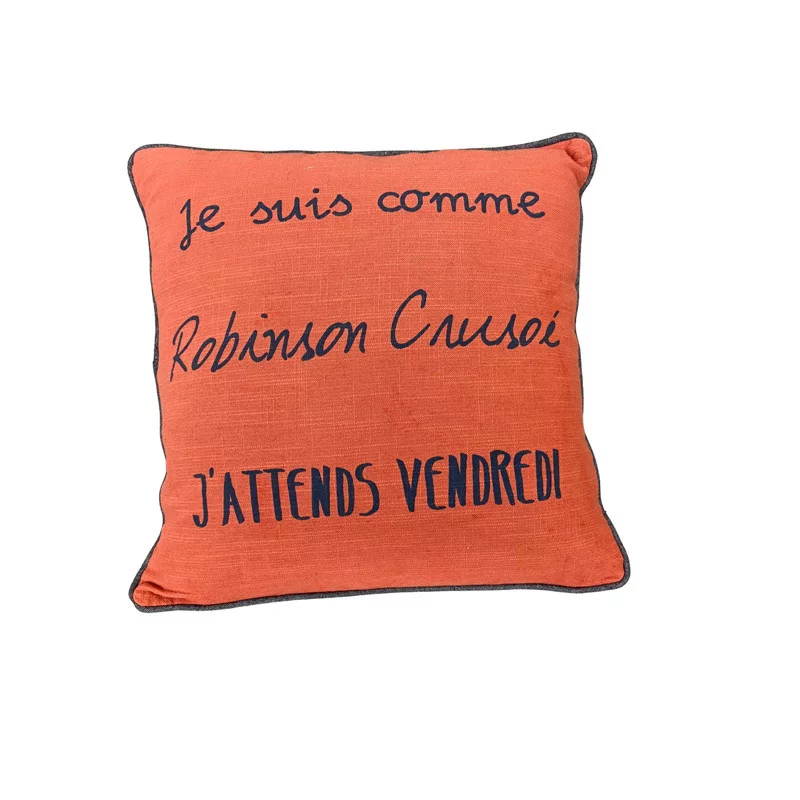 COUSSIN 45X45 VACANCES ORANGE RUST COUSSIN 45X45 VACANCES ORANGE RUST