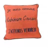 COUSSIN 45X45 VACANCES ORANGE RUST