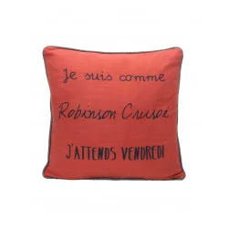 COUSSIN 45X45 VACANCES ORANGE RUST