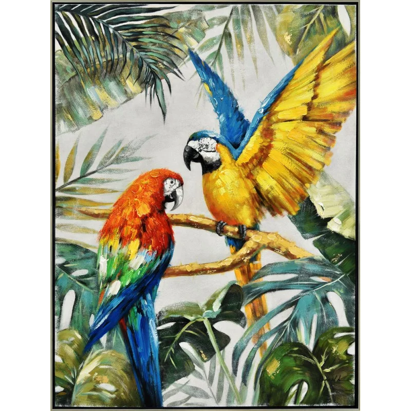 TABLEAU PERROQUETS 90X120CM