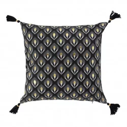 HOUSSE DE COUSSIN NOIREOR POMPONS 40x40C
