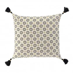 HOUSSE DE COUSSIN OR FLOREOR POMPONS 40