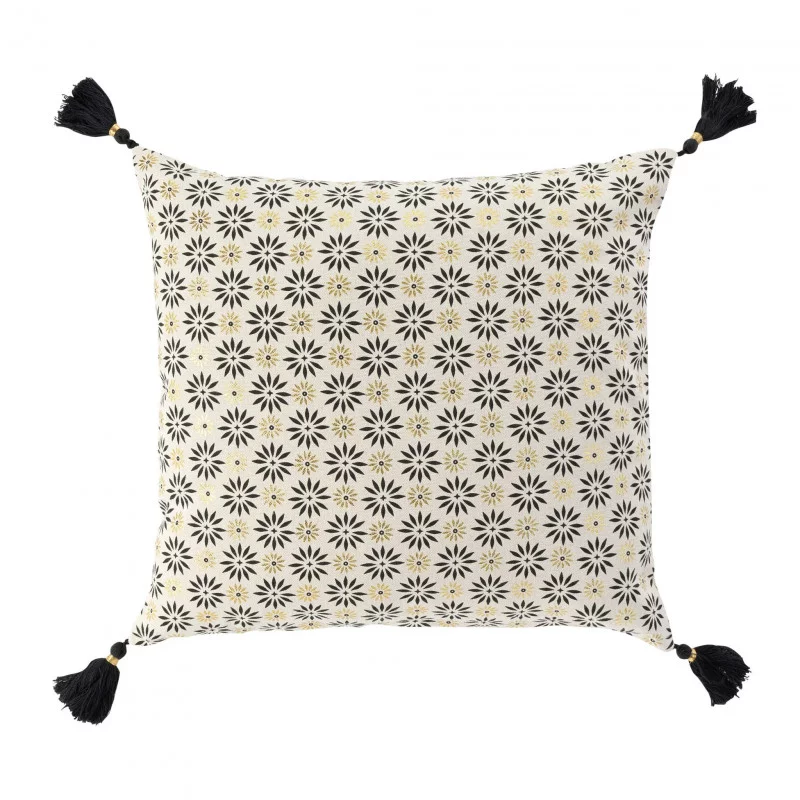 HOUSSE DE COUSSIN OR FLOREOR POMPONS 40
