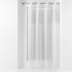 VOILE SICILIA BLANC 140x240CM EFFET LIN