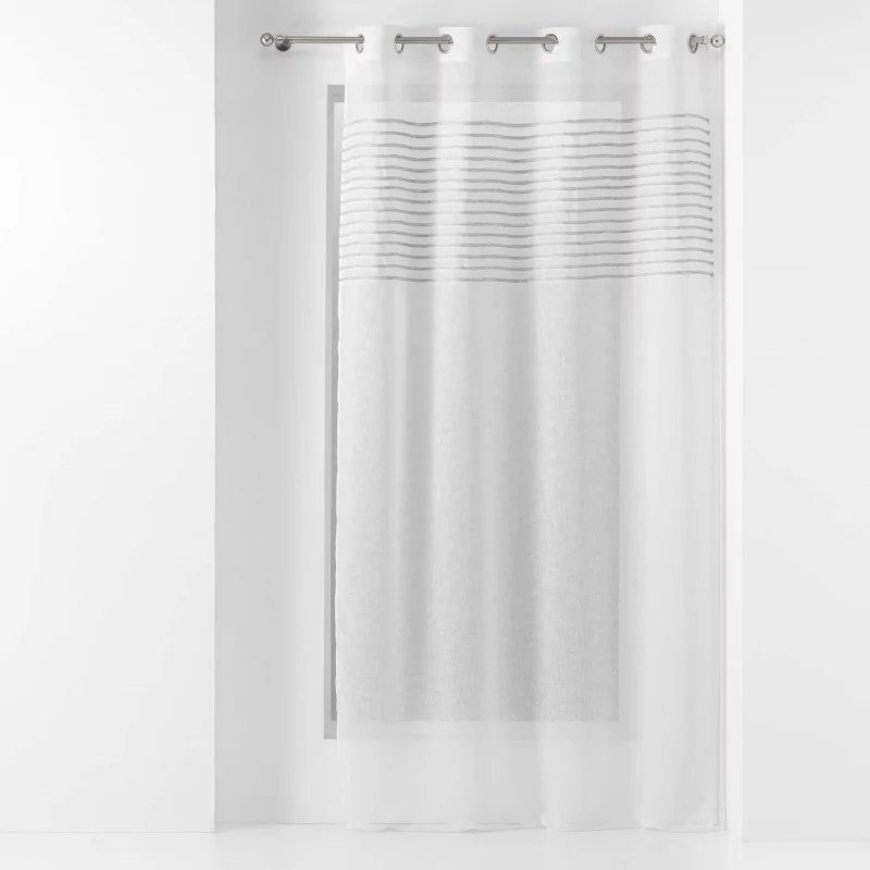 VOILE SICILIA BLANC 140x240CM EFFET LIN