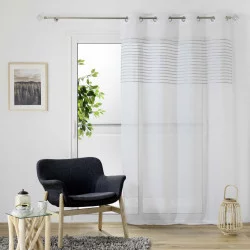 VOILE SICILIA BLANC 140x240CM EFFET LIN