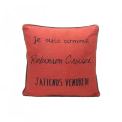 COUSSIN "ROBINSON CRUSOÉ" 40X60cm ORANGE RUST