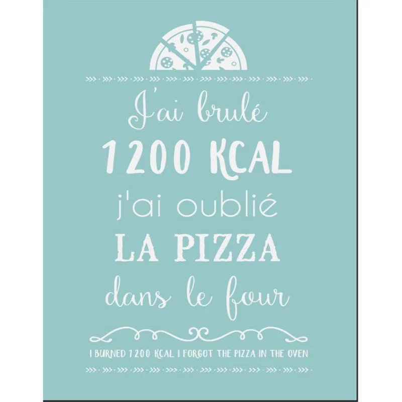 TORCHON COMIQUE 50X70 TURQUOISE
