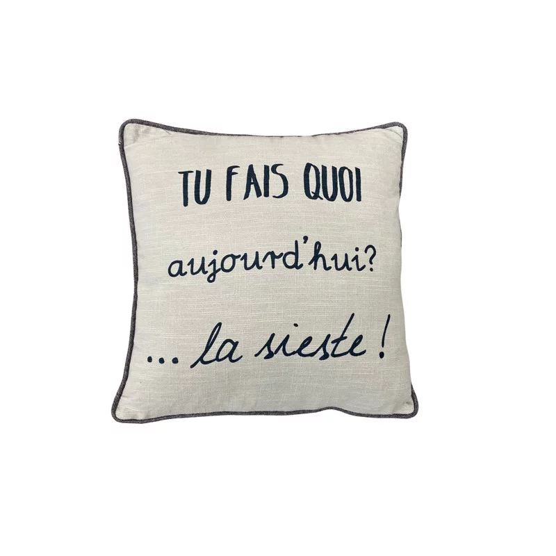 COUSSIN 45X45 VACANCES GRIS CLAIR