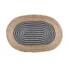 TAPIS NOIR AVEC BANDES EN JUTE ET COTON 60X90cm