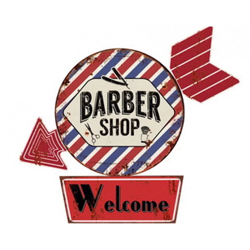 DÉCORATION MURALE EN MÉTAL "BARBER" 50X57cm