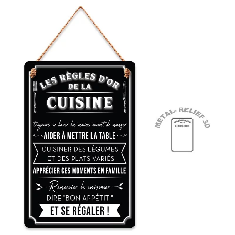 PLAQUE METAL REGLES...CUISINE"