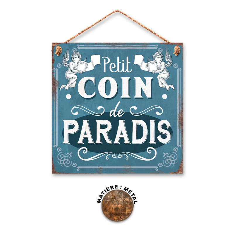 PLAQUE METAL PETIT COIN DE PARA