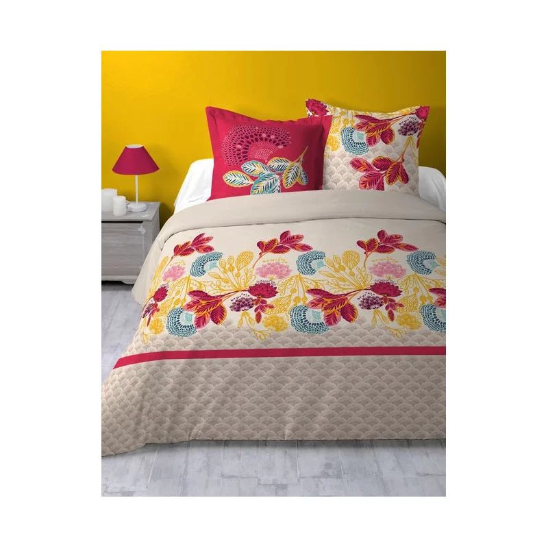 PARURE 2 PERSONNES ANYA 240X220cm + 2 TAIES D'OREILLERS 63X63cm