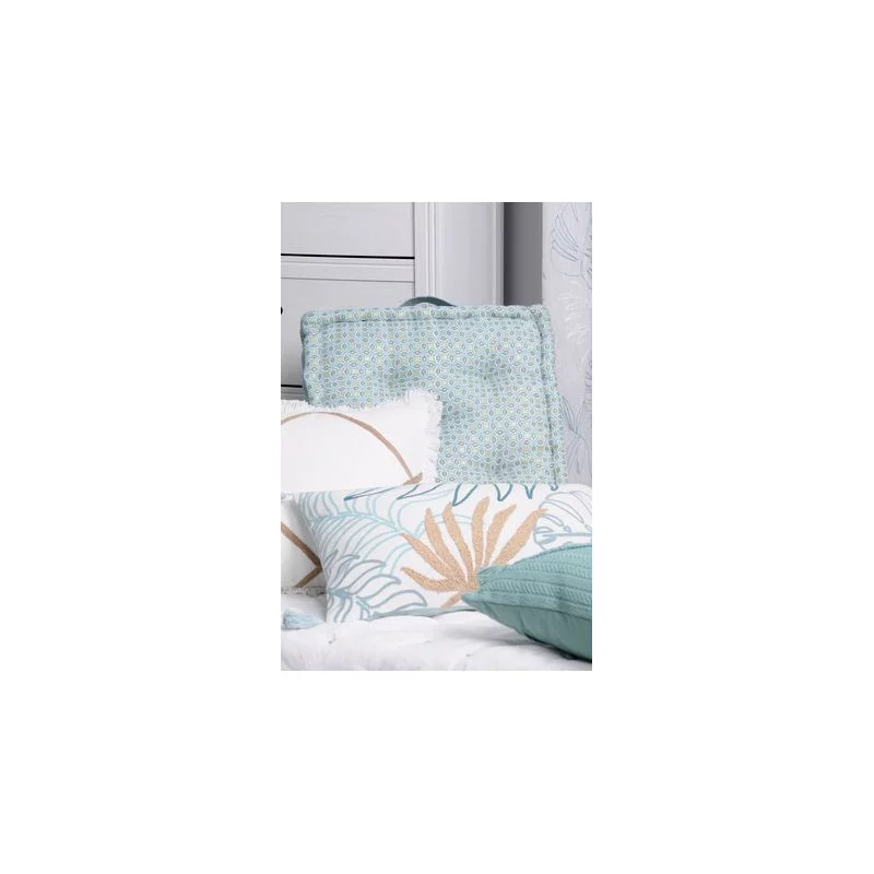 COUSSIN DE SOL AQUA EN COTON 45X45X10cm SOLEDAD