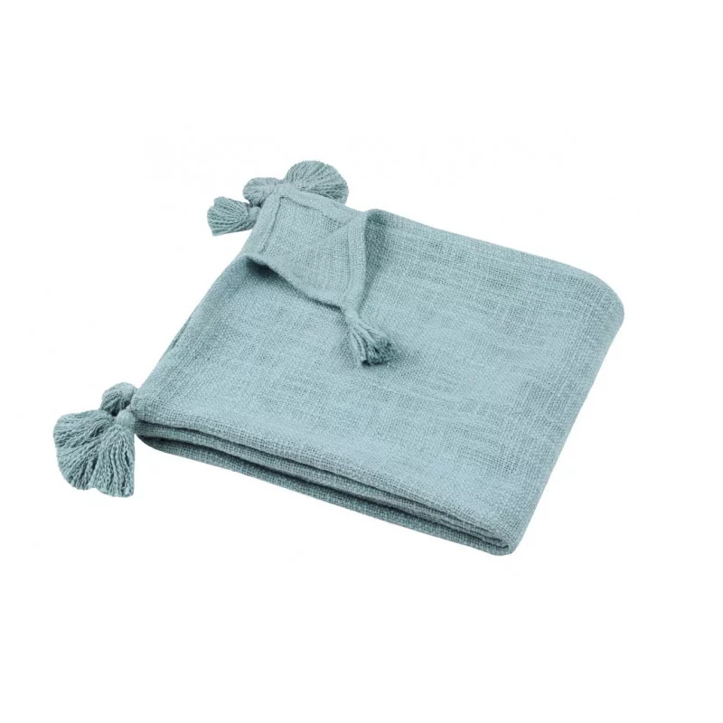 SANCHEZ PLAID 125X150 CELADON COTON