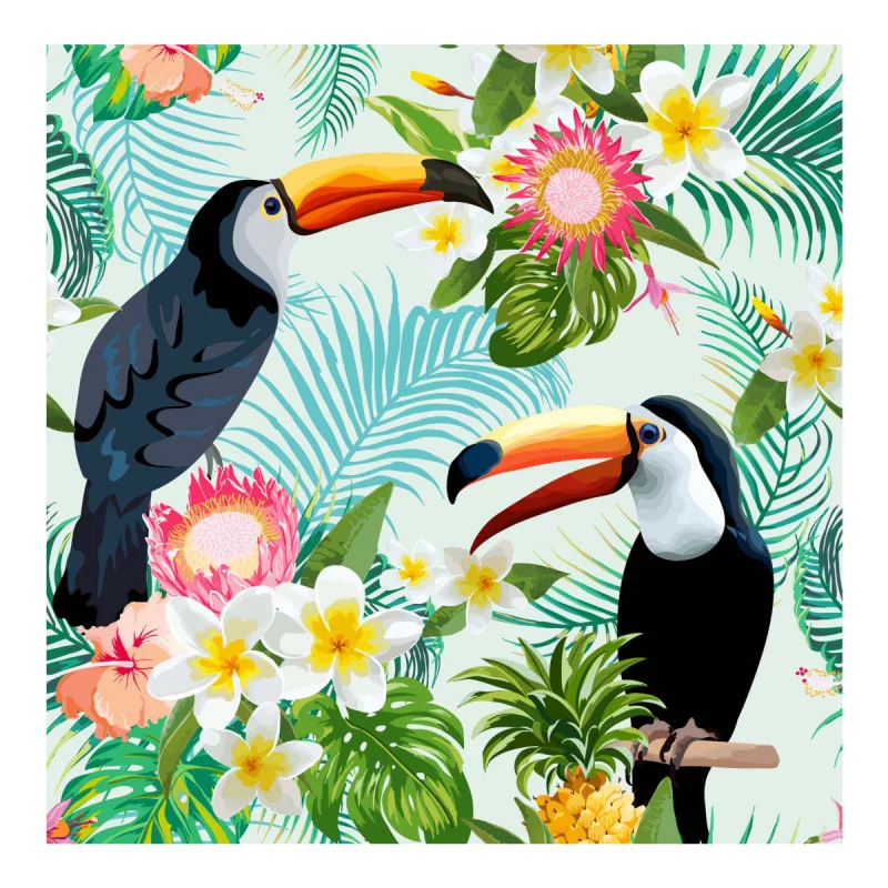 20 SERVIETTES TROPICAL BIRDS 33*33CM