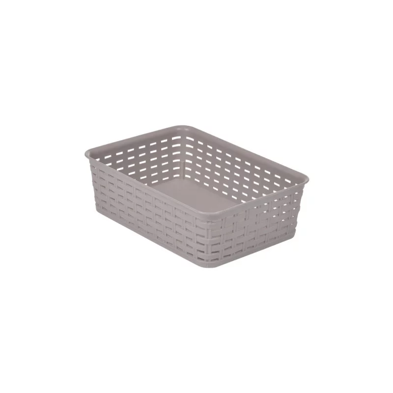 Panière Tressée 1.6L 19.5x14xH6cm Taupe