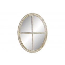 MIROIR FENETRE BLANC EN MANGUIER 45X2X60