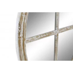 MIROIR FENETRE BLANC EN MANGUIER 45X2X60