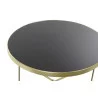 TABLE BASSE PIEDS DORES CROISES VERRE 82