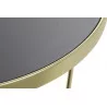 TABLE BASSE PIEDS DORES CROISES VERRE 82