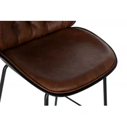 TABOURET BAR CHESTERFIELD MARRON FONCE 5