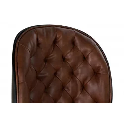 TABOURET BAR CHESTERFIELD MARRON FONCE 5