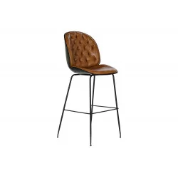 TABOURET BAR SHESTERFIELD MARRON CLAIR 5