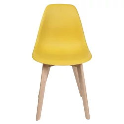 CHAISE SCANDINAVE COQUE MOUTARDE