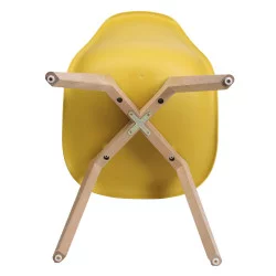 CHAISE SCANDINAVE COQUE MOUTARDE