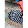 TAPIS NOIR AVEC BANDES EN JUTE ET COTON 60X90cm