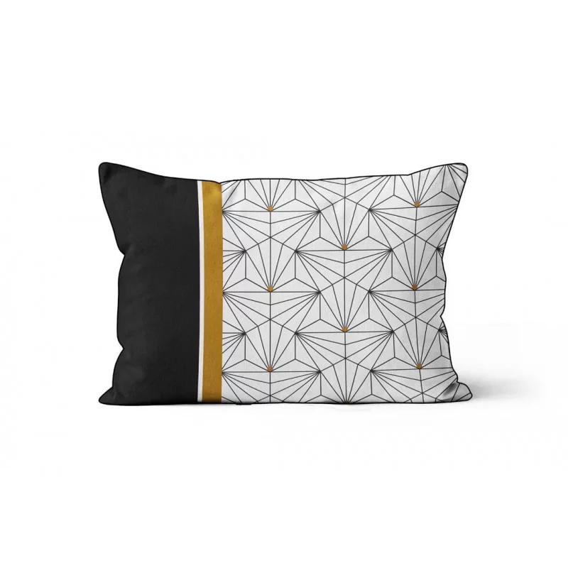 COUSSIN 32X50CM OSIRIS GRAPHIQUE NOIR