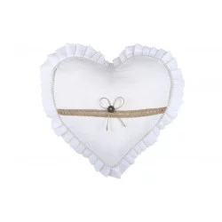 REBECCA COUSSIN COEUR 30CM BLANC COTON