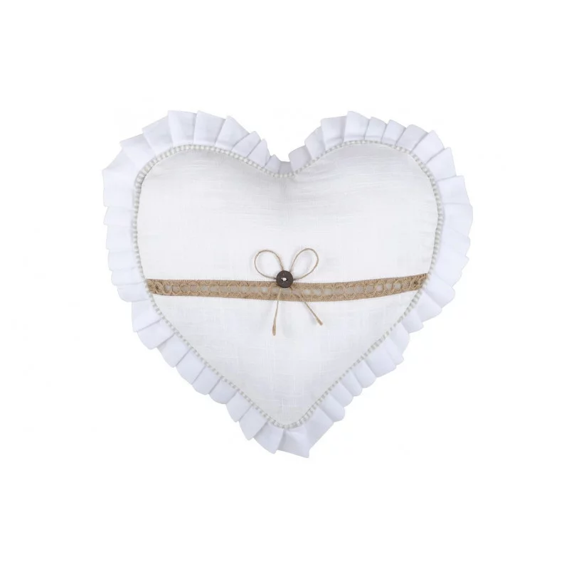 REBECCA COUSSIN COEUR 30CM BLANC COTON