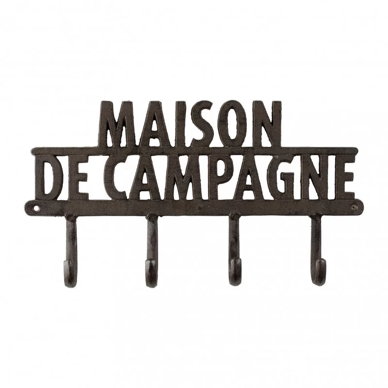 PATÈRE MAISON DE CAMPAGNE AVEC 4 CROCHETS