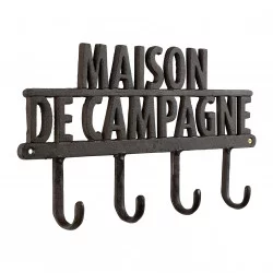 PATÈRE MAISON DE CAMPAGNE AVEC 4 CROCHETS