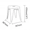 TABOURET NOIR-OR METAL DALLAS 38,70 X 38