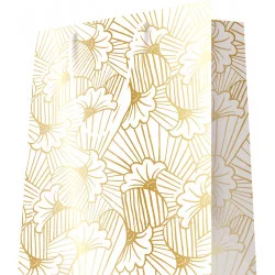 SAC GINKO BLANC OR MM 26x13x32 cm MAT +