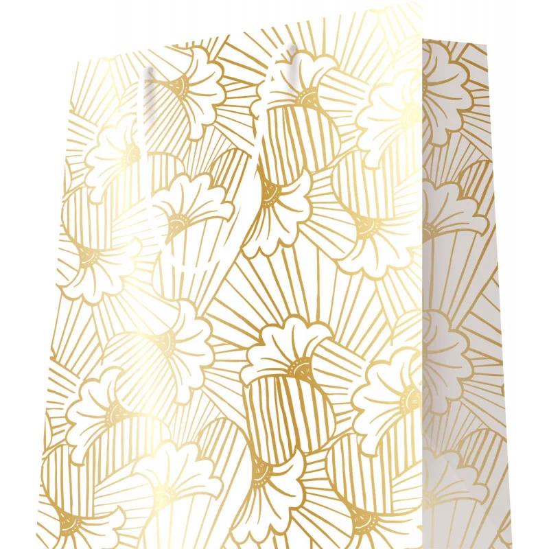 SAC GINKO BLANC OR MM 26x13x32 cm MAT +