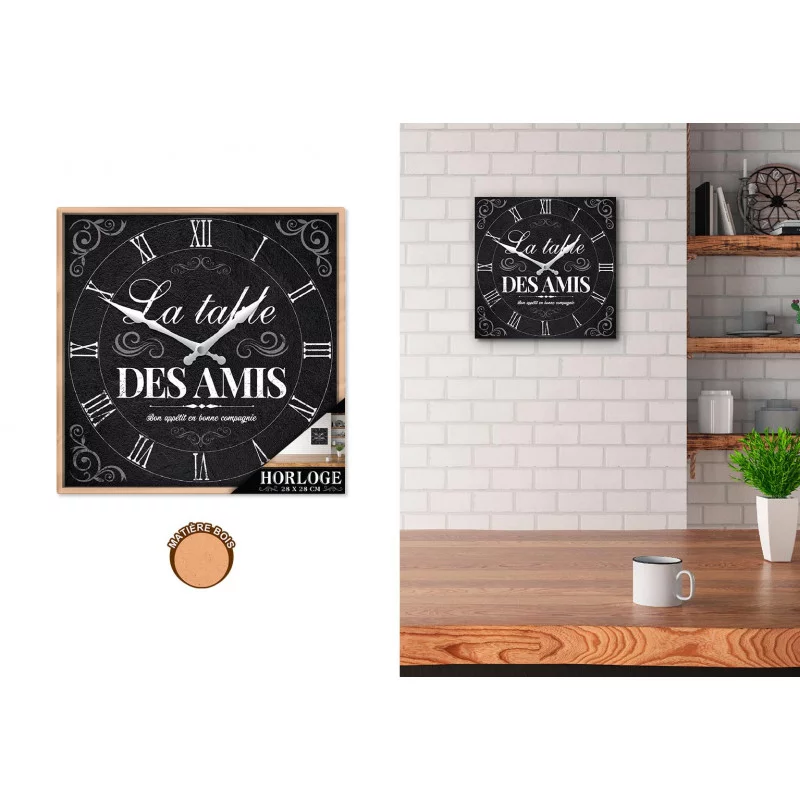 HORLOGE CARREE LA TABLE DES AMIS HORLOGE CARREE LA TABLE DES AMIS