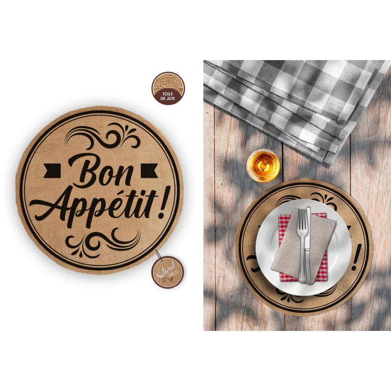 SET DE TABLE ROND BON APPETIT