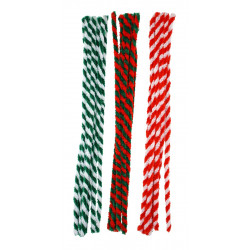 CHENILLES BICOLORES COULEURS DE NOEL, 5M