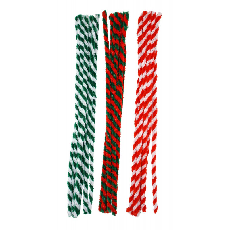 CHENILLES BICOLORES COULEURS DE NOEL, 5M