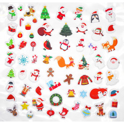 STICKERS 3D CAOUTCHOUC NOEL, DE 1 A 3,3