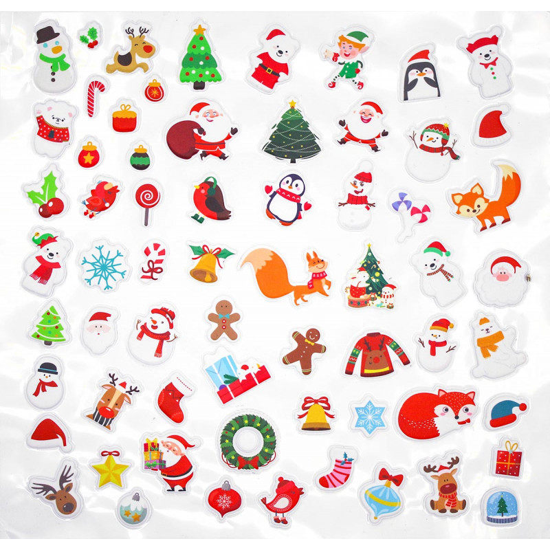 STICKERS 3D CAOUTCHOUC NOEL, DE 1 A 3,3