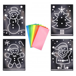 FEUILLE CARTONNEE A4 NOEL X 4PCS ET PLAN