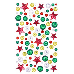 STICKERS STRASS ETOILES, COULEURS DE NOE