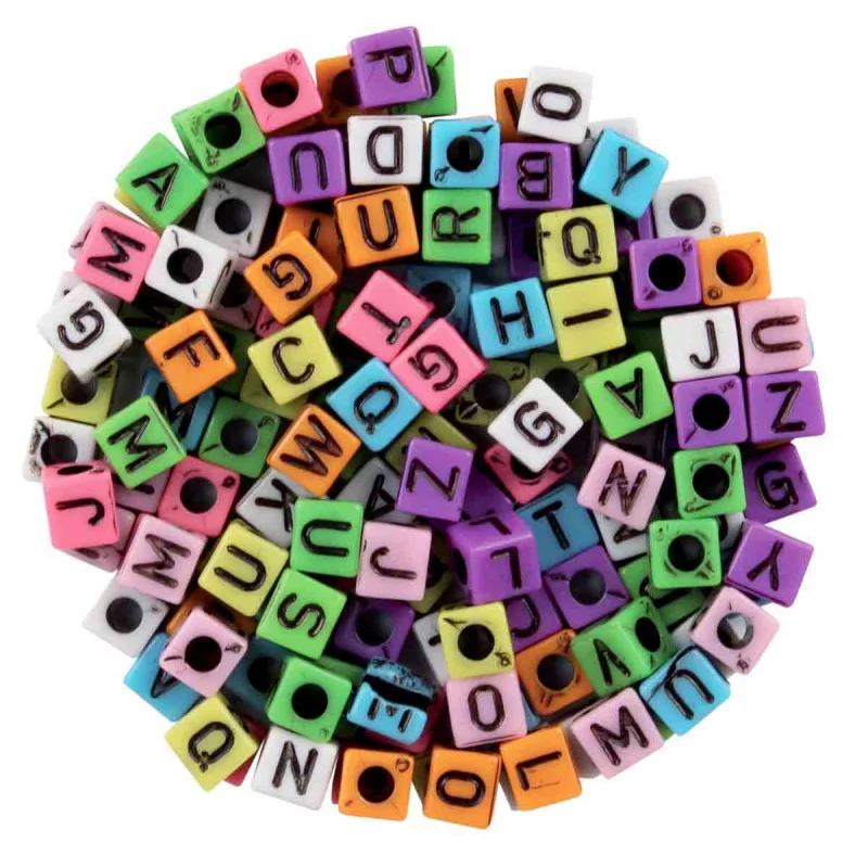 PERLES ACRYLIQUES LETTRES CARREES OPAQUE